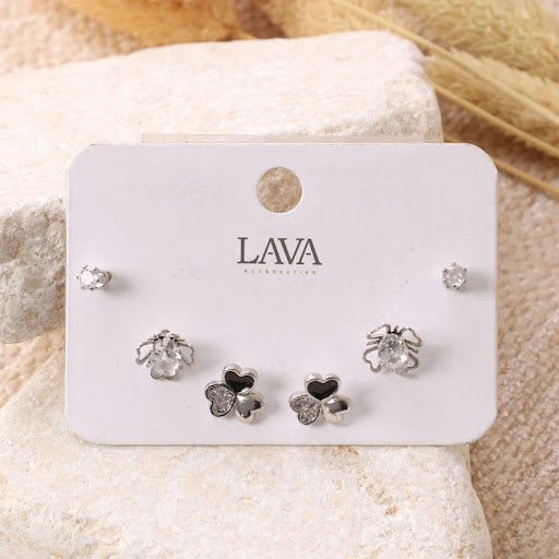 Charming Elegance" Silver Earring Set